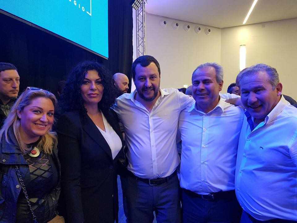 Ciro Borriello con Matteo Salvini
