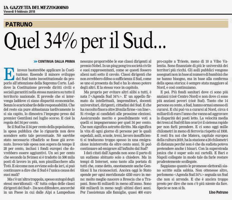 34% al Sud